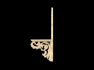 carved wall shelf 3D Model