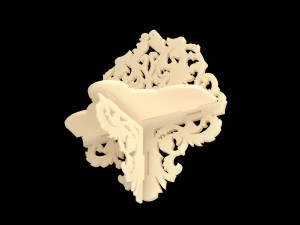 carved wall shelf 3D Model
