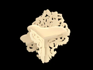 carved wall shelf 3D Model