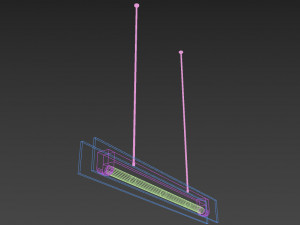 linear wooden lamp 3D 模型