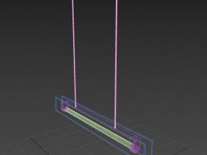 linear wooden lamp 3D 模型