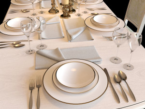 table and chairs 3D Model