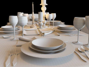 table and chairs 3D Model