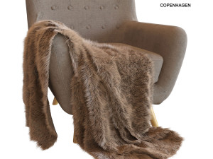 copenhagen armchair and plaid 3D Model