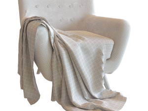 copenhagen armchair and plaid Model 3D