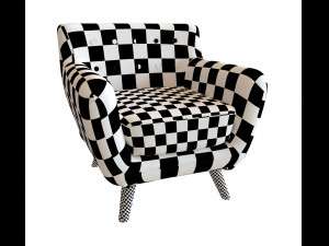 copenhagen armchair and plaid Model 3D