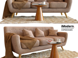 sofa copenhagen and a table corsica 3D Model