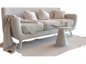 sofa copenhagen and a table corsica 3D Model