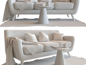 sofa copenhagen and a table corsica 3D Model