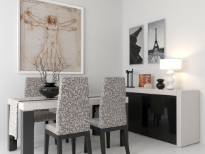 dining group elegante imodern 3D मॉडल