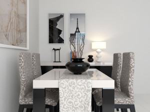 dining group elegante imodern Modelo 3D