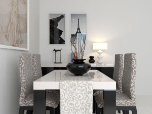 dining group elegante imodern 3D Model