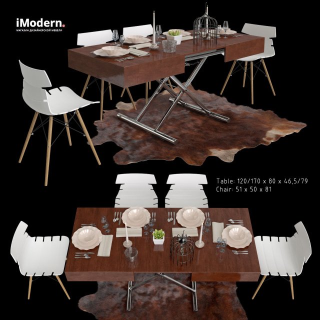 kimberly dakota dining group 3D मॉडल .c4d .max .obj .3ds .fbx .stl .blend 
