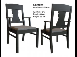 table and chairs ikea ingatorp - ingolf 3D Model