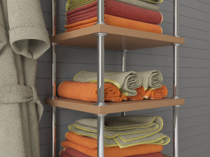 bath set with bathrobe 3D-Modell