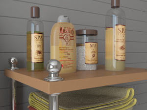 bath set with bathrobe 3D-Modell