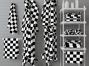 bath set with bathrobe 3D-Modell