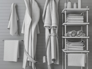bath set with bathrobe 3D-Modell