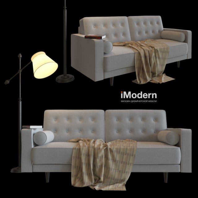 sofa sacramento with decor 3D मॉडल .c4d .max .obj .3ds .fbx .stl .blend 