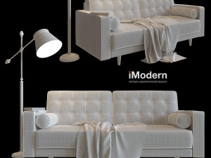 sofa sacramento with decor 3D मॉडल
