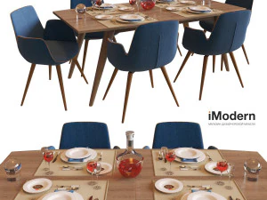 mesa e cadeiras django e morrison imodern Modelo 3D