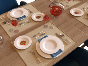 table and chairs django and morrison imodern 3D मॉडल