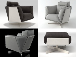 heit armchair footstool 3D Модель