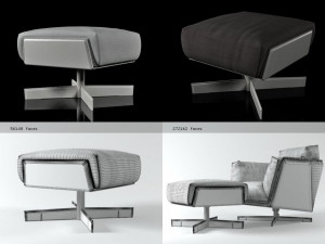heit armchair footstool 3D Модель