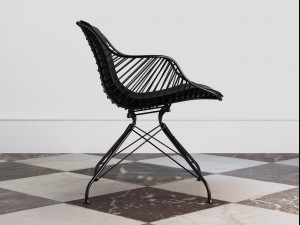 wire lounge chair Modello 3D