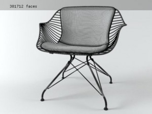 wire lounge chair Modello 3D