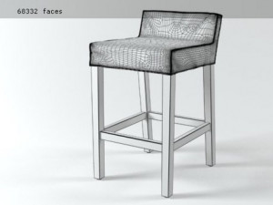 saar kitchen and bar stool Modello 3D