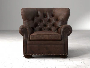 churchill leather chair with nailheads 3D Model