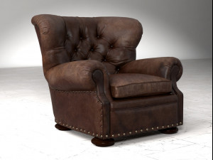 churchill leather chair with nailheads 3D-Modell