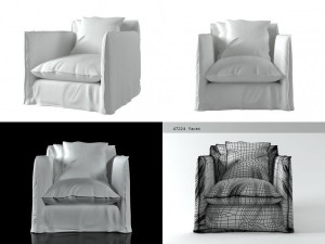 ghost 01 armchair by gervasoni 3D मॉडल