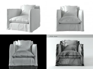 ghost 01 armchair by gervasoni 3D Model