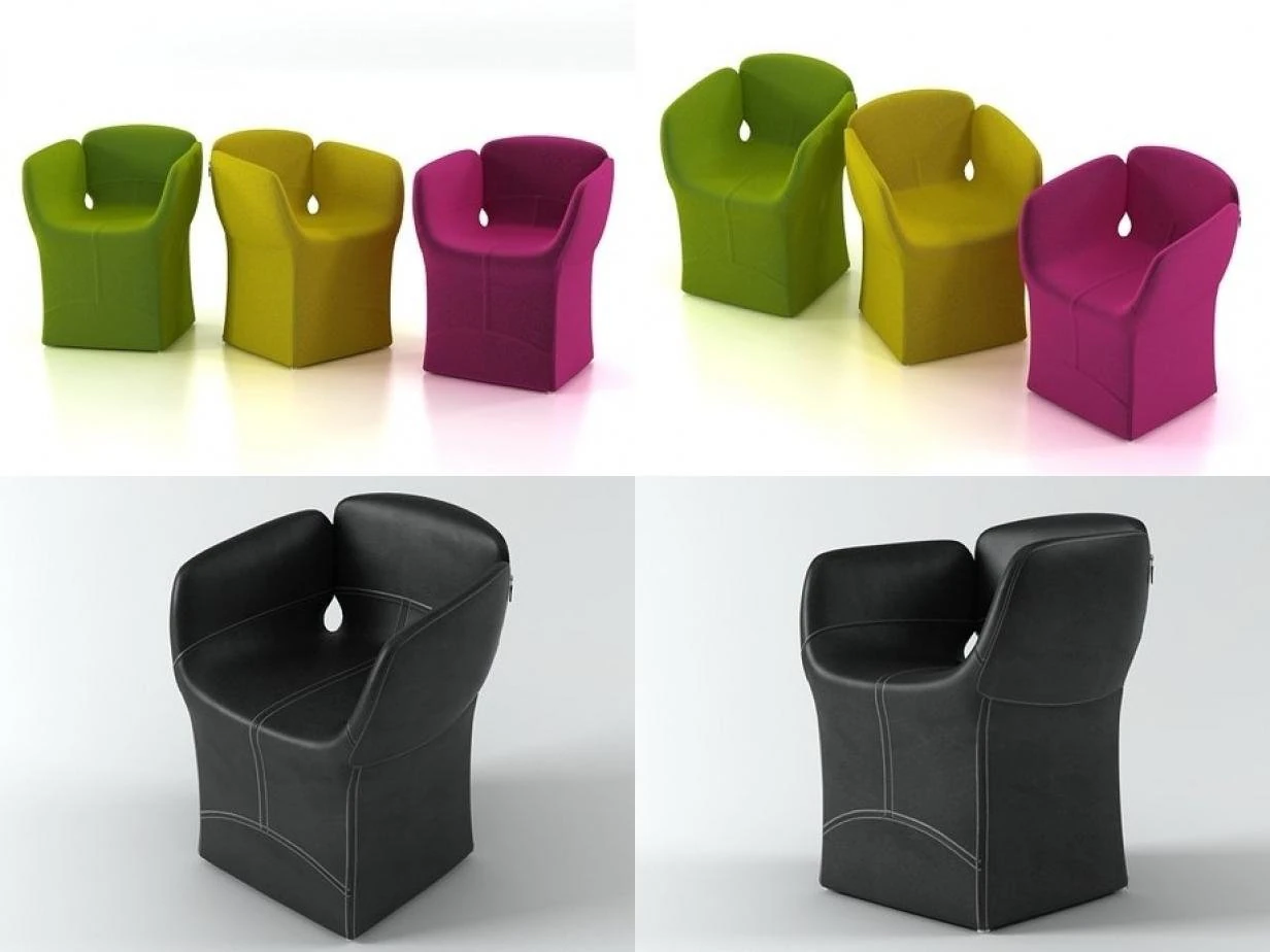 bloomy chair by moroso 3D Model .c4d .max .obj .3ds .fbx .stl .blend