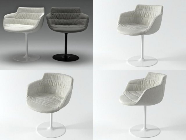 flow armchair-central leg 3D Model .c4d .max .obj .3ds .fbx .stl .blend 
