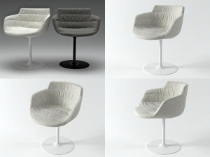 flow armchair-central leg 3Dモデル