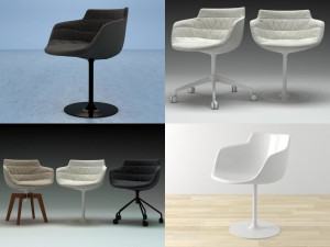flow armchair-central leg 3D Model