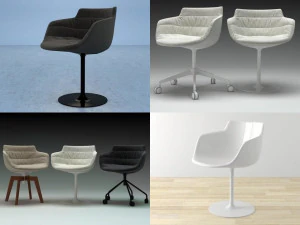 flow armchair-central leg 3D Model