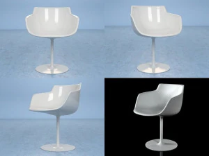 flow armchair-central leg 3D Model