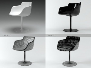 flow armchair-central leg 3D Model