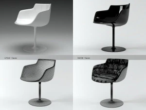 flow armchair-central leg 3D Model