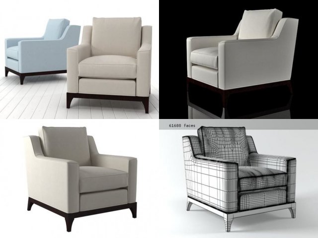 lysander armchair 3D 모델 .c4d .max .obj .3ds .fbx .stl .blend 