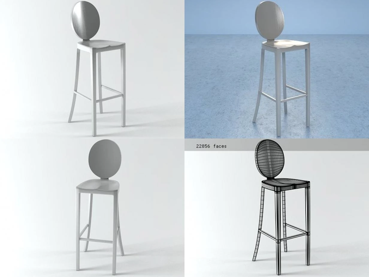 kong barstool 3D Model .c4d .max .obj .3ds .fbx .stl .blend 