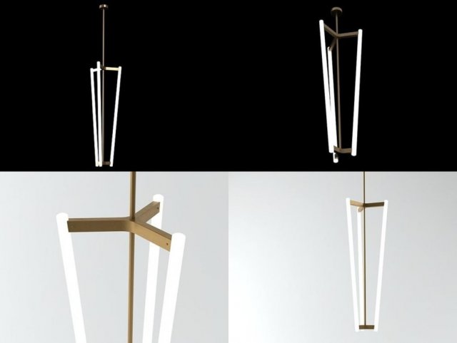 tube chandelier Model 3D .c4d .max .obj .3ds .fbx .stl .blend