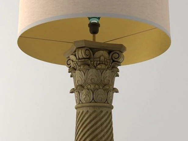 corinthian column floor lamp 3D Model .c4d .max .obj .3ds .fbx .stl .blend