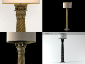 corinthian column floor lamp 3D Model