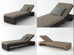 lounge beach chair by dedon 3D Model