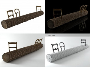 tree-trunk bench by droog 3D मॉडल